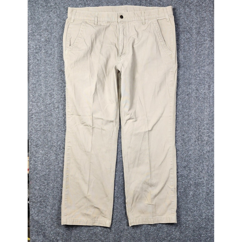 Carhartt Work Pants Mens 40x30‎ Khaki Tan B12 GKH Relaxed Fit Cotton Canvas